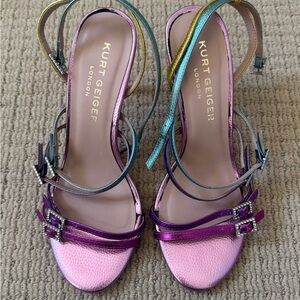 Kurt Geiger Pink and Purple Strappy Heels